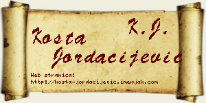 Kosta Jordačijević vizit kartica
